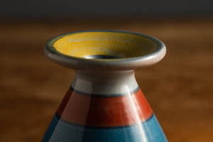 多彩條紋陶瓷花瓶