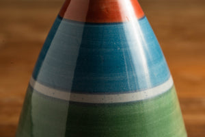 多彩條紋陶瓷花瓶