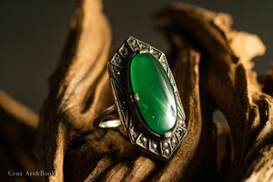 古典綠石戒指