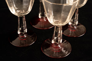 罕見復古多角形高足酒杯