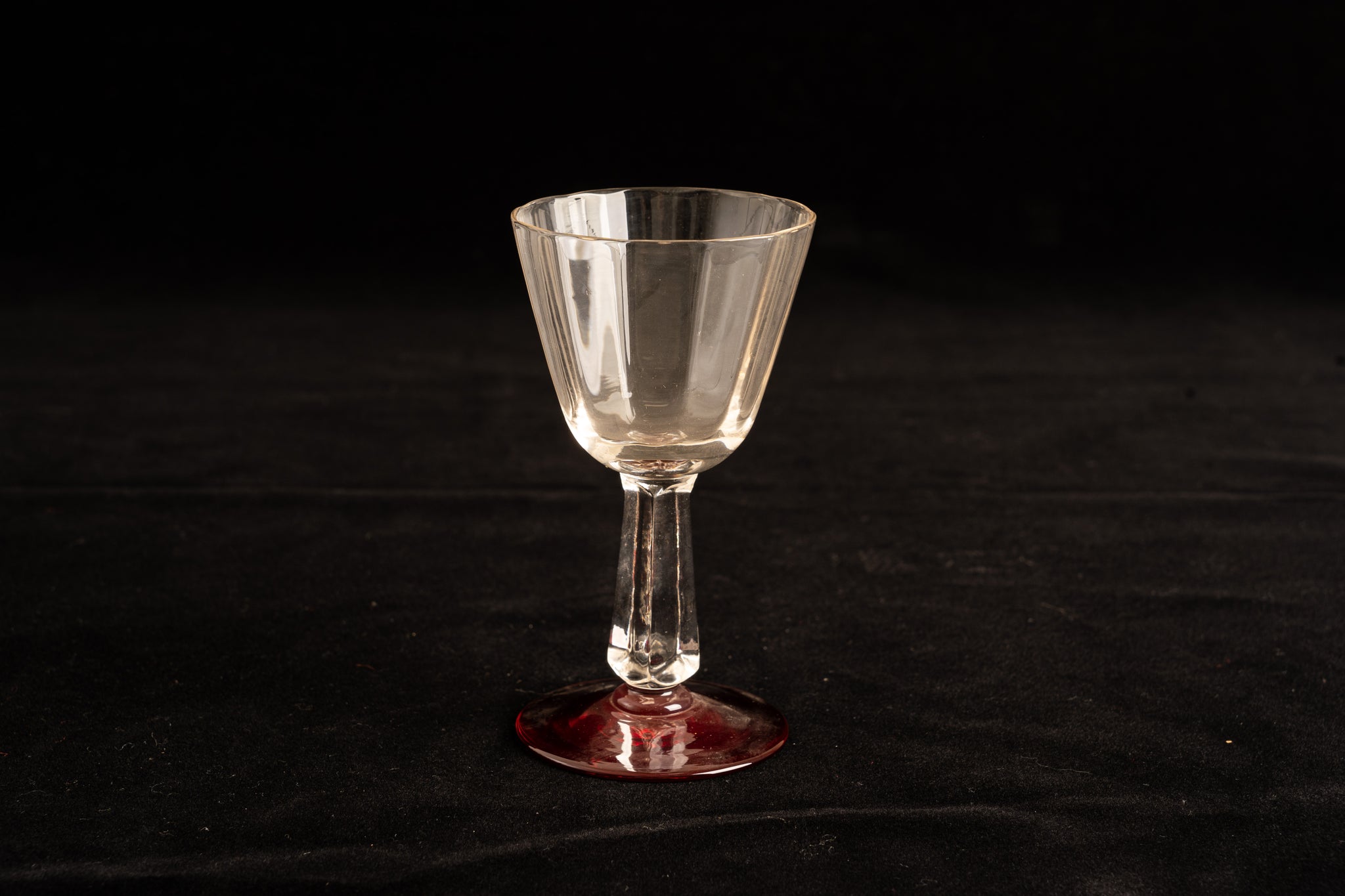 罕見復古多角形高足酒杯