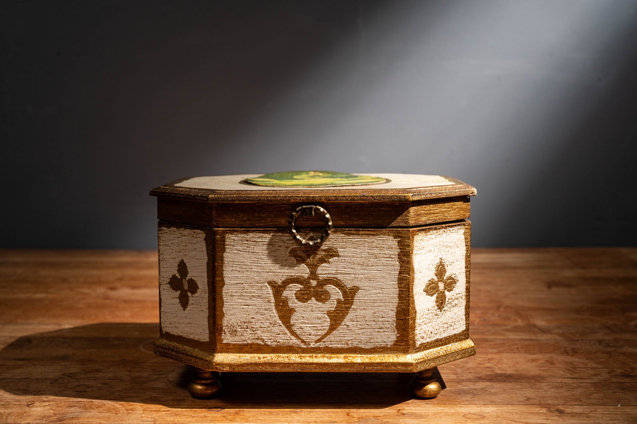 古董木製音樂首飾盒