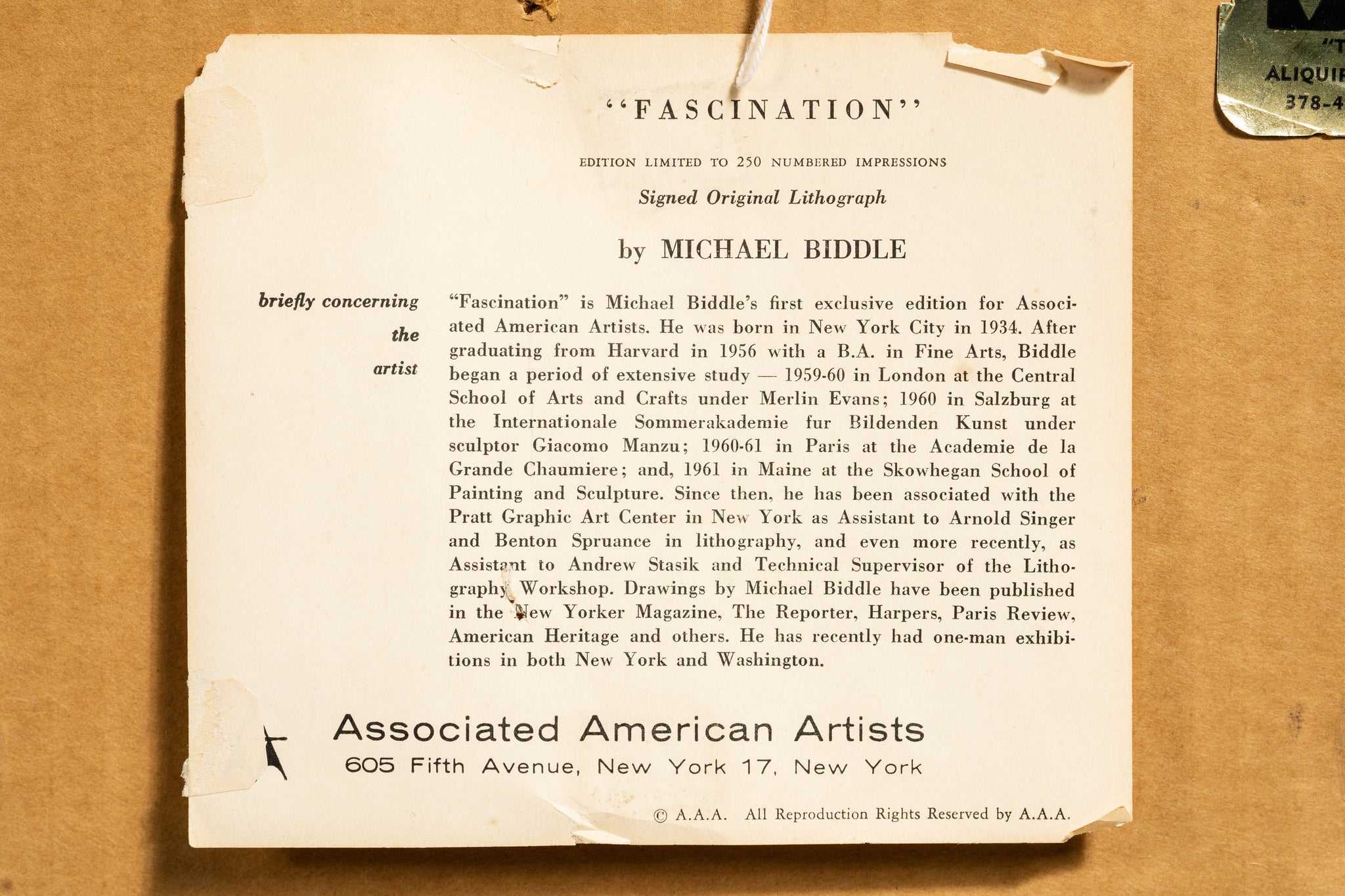 魅力，麥可・畢德爾 Michael Biddle，1965