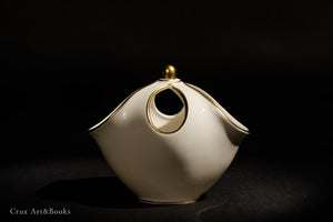德國 Edelstein BAVARIA 牙白釉金彩描邊陶瓷調料罐