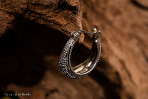 復古純銀萊茵石耳環