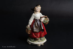 義大利米蘭 A. Borsato 素燒彩繪瓷器人偶