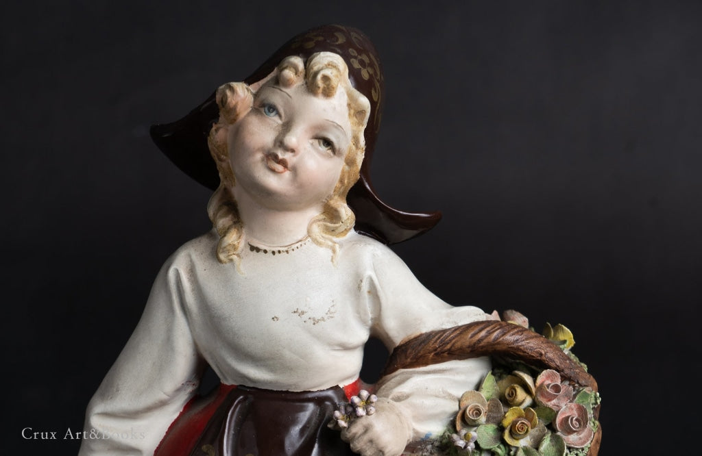 義大利米蘭 A. Borsato 素燒彩繪瓷器人偶