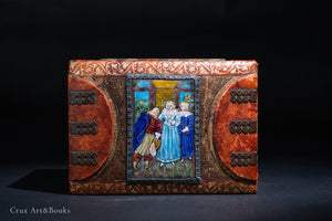 佛羅倫斯稀有畫琺瑯古董木盒